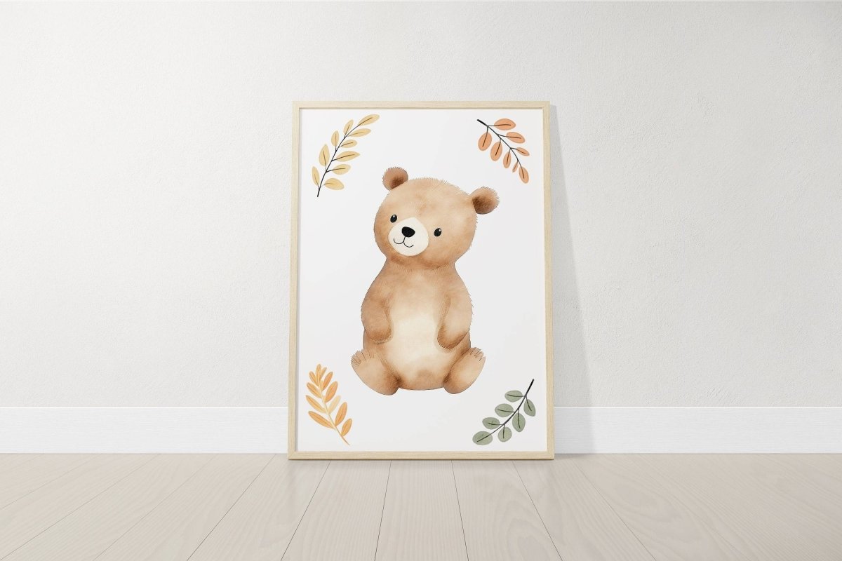 Woodland Animal Nursery Prints | Set of 6 | Neutral Forest Decor with Fox, Bunny, Deer & Bear - RoseRowanDesign - Wall Art