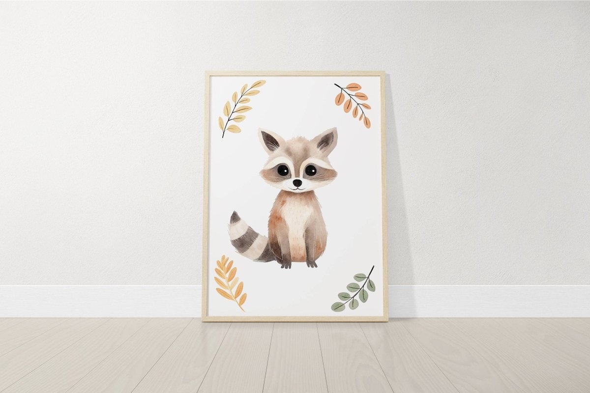 Woodland Animal Nursery Prints | Set of 6 | Neutral Forest Decor with Fox, Bunny, Deer & Bear - RoseRowanDesign - Wall Art