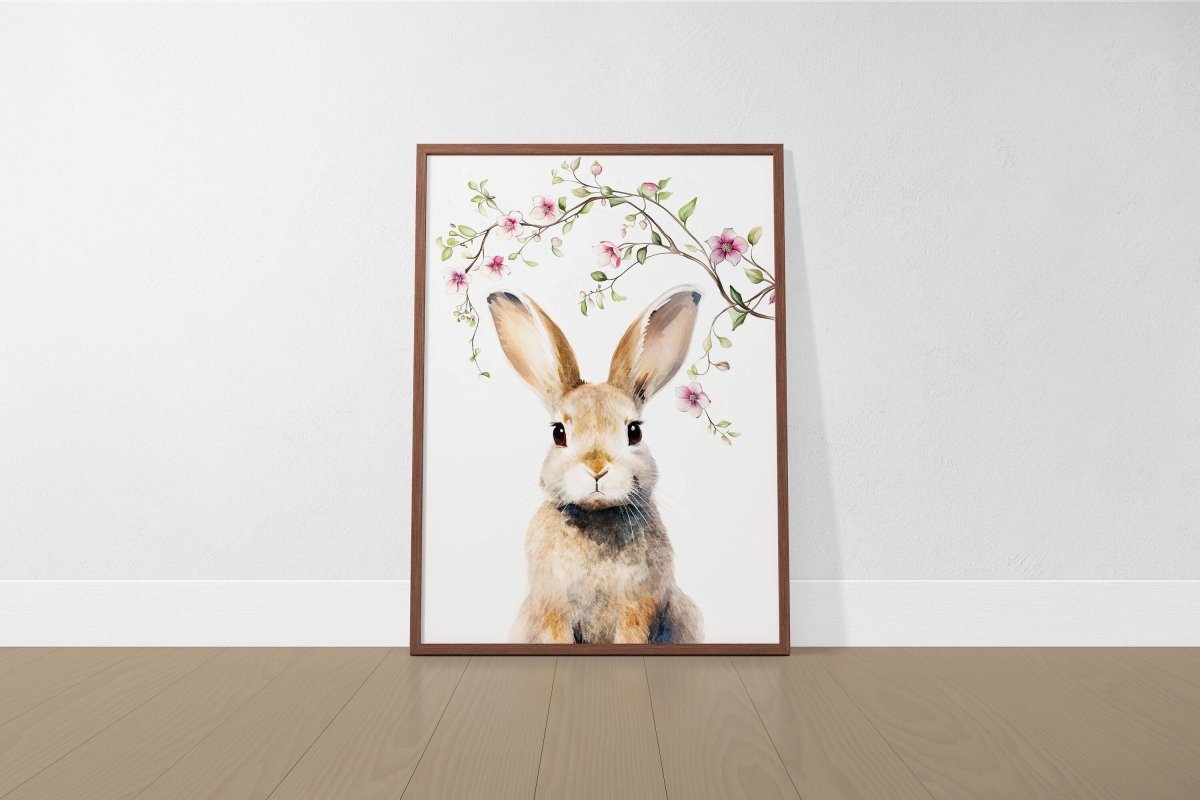 Woodland Animal Nursery Prints | Set of 6 | Pink Floral Forest Decor for Baby Girl's Room - RoseRowanDesign -