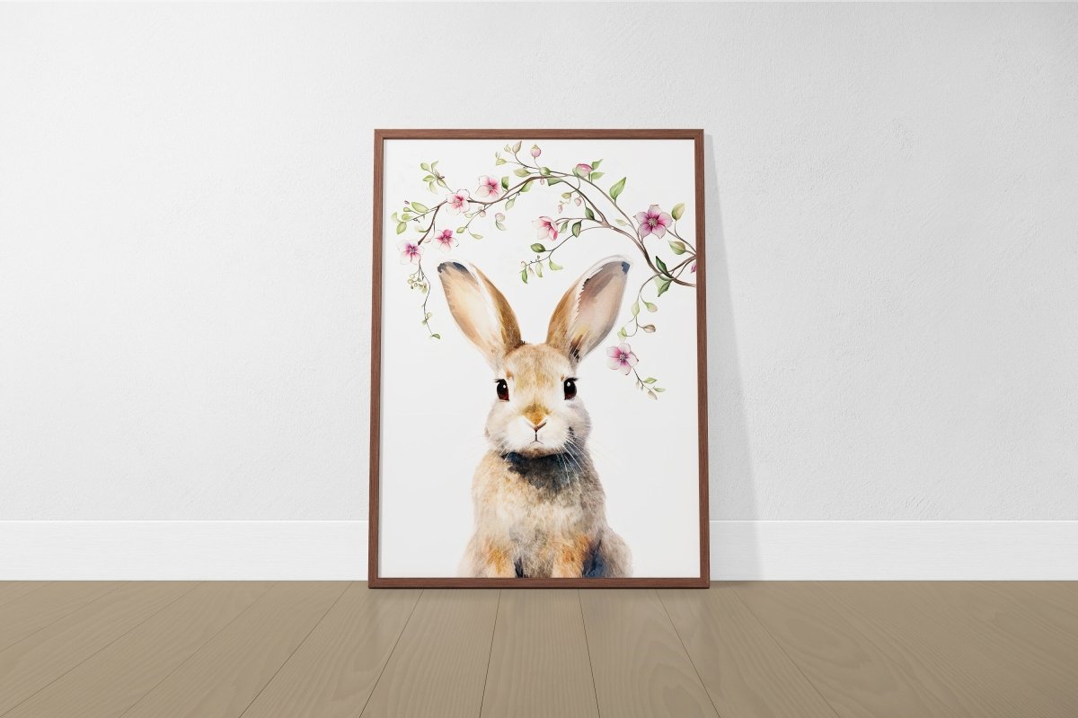 Woodland Animal Nursery Prints | Set of 6 | Pink Floral Forest Decor for Baby Girl's Room - RoseRowanDesign -