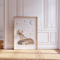 Load image into Gallery viewer, Woodland Animal Nursery Wall Prints | Set of 3 | Sleeping Animals & Starry Night Decor for Babies' Room - RoseRowanDesign -
