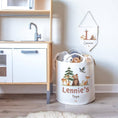 Load image into Gallery viewer, Woodland Animal Themed Personalised Toy Trug for Kids Room or Nursery - RoseRowanDesign -