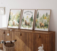 Load image into Gallery viewer, Woodland Bear Nursery Prints | Set of 3 | Forest Adventure Wall Art for Unisex Nursery - RoseRowanDesign -