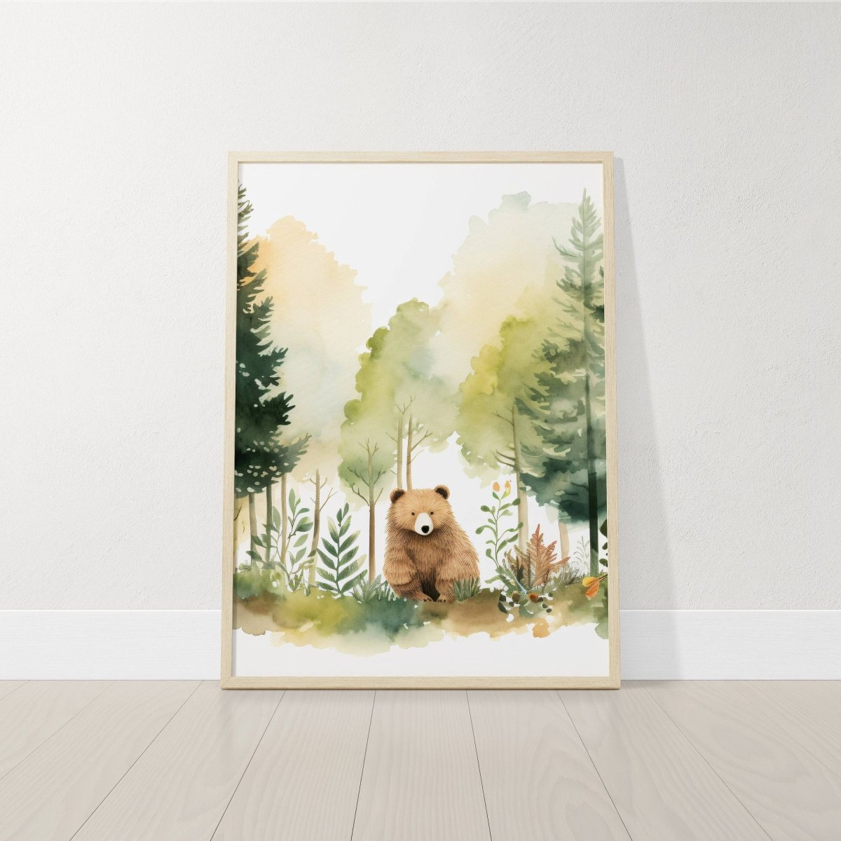 Woodland Bear Nursery Prints | Set of 3 | Forest Adventure Wall Art for Unisex Nursery - RoseRowanDesign -