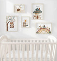 Load image into Gallery viewer, Woodland Nursery Gallery Wall Set – Forest Animal Prints - RoseRowanDesign - Wall Art