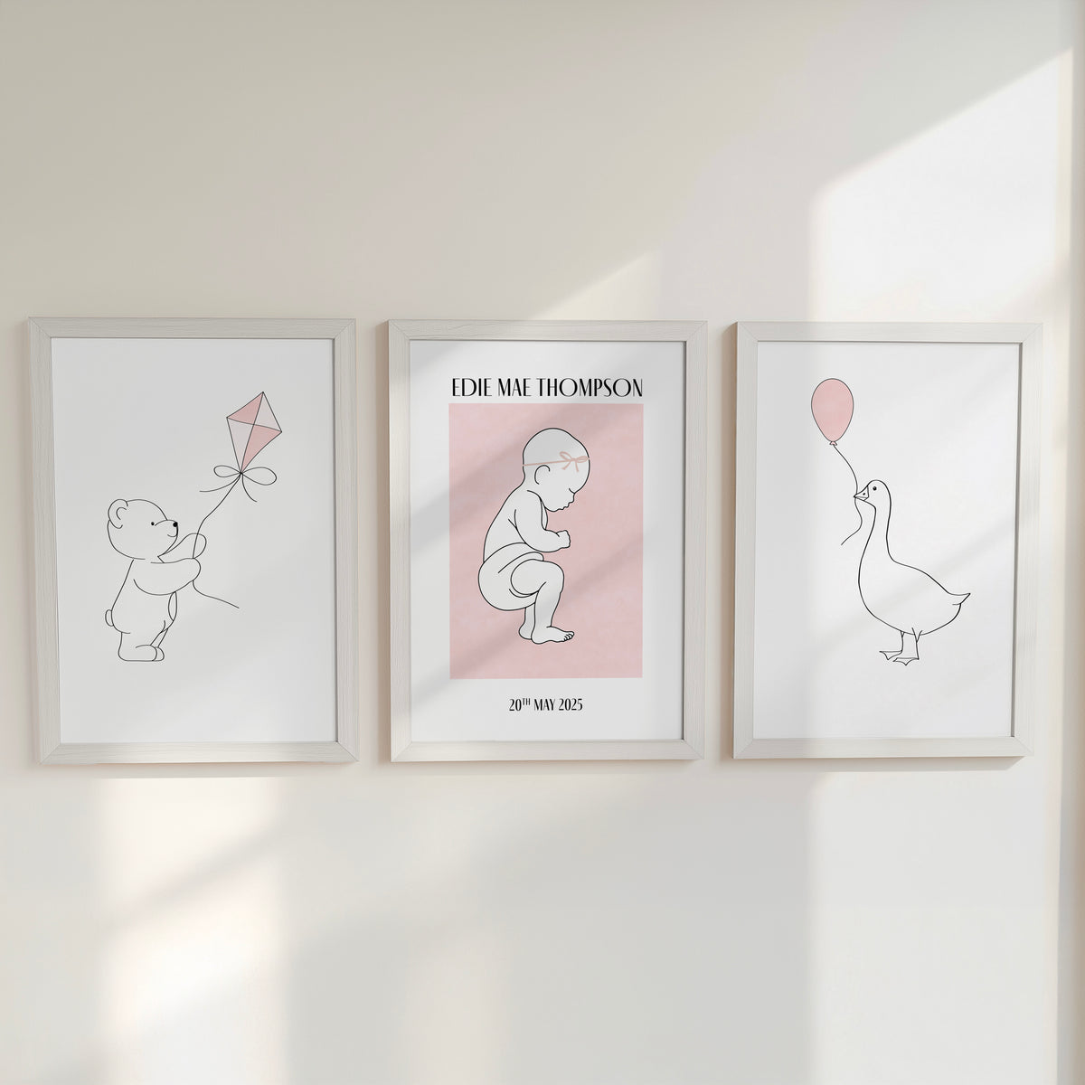 Personalised Birth Details Nursery Prints | Set of 3