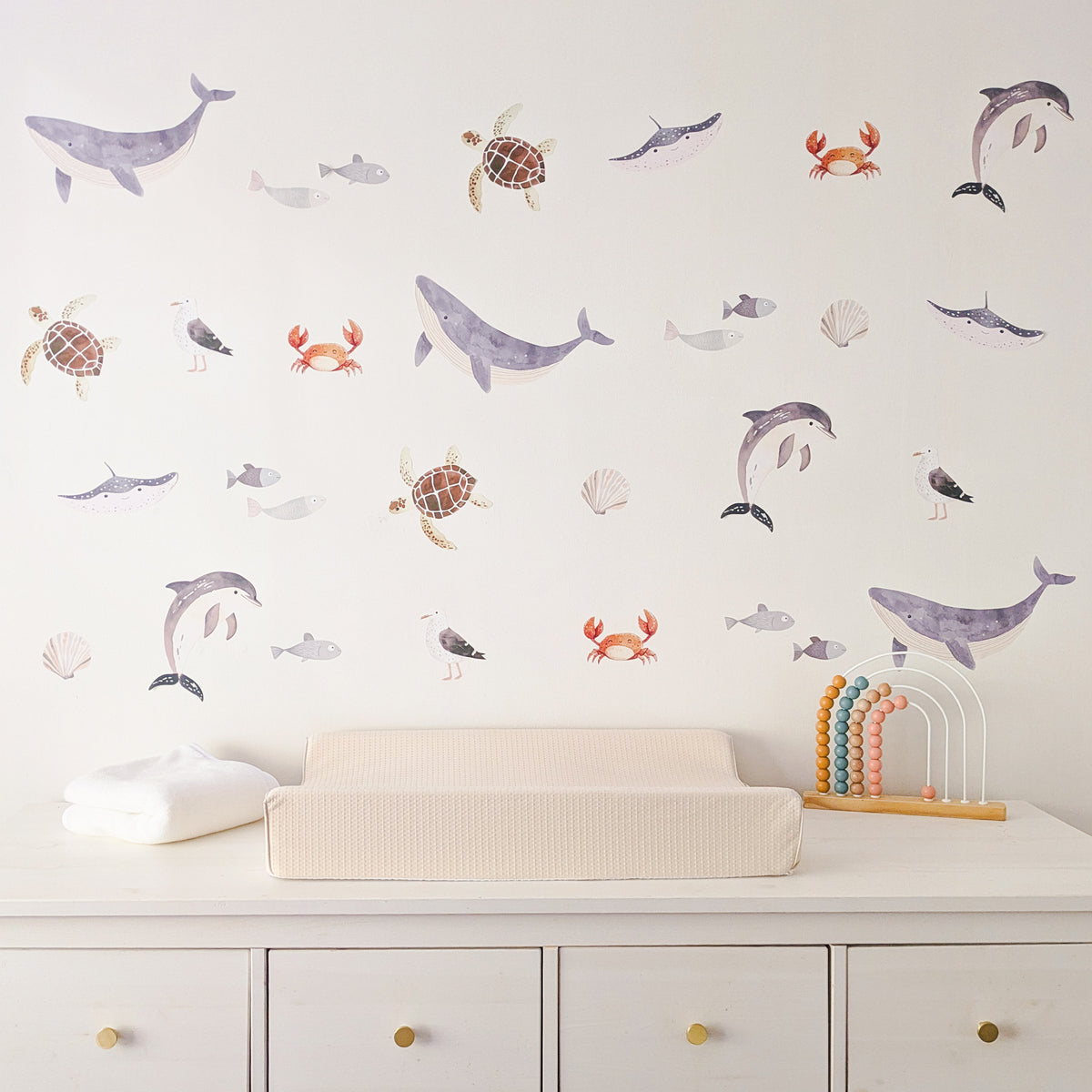 Small Sea Life Fabric Wall Stickers | Set of 30
