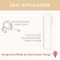 Load image into Gallery viewer, The image is an advertisement for a product called "Easy Application" designed and made by Rose Rowan Design. It features a measuring tape and a ruler, along with text providing information about the product.
