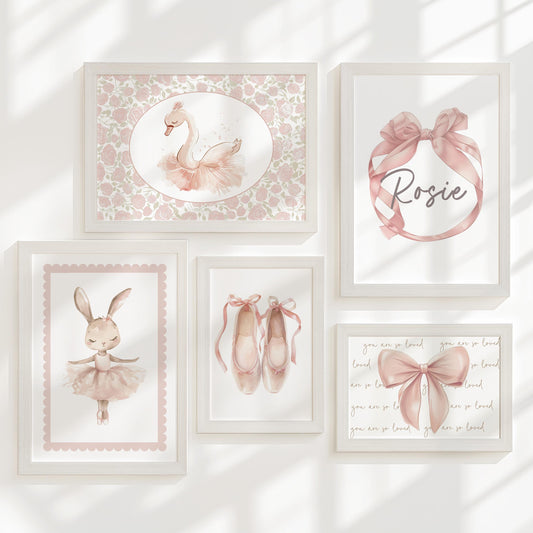 Ballet Nursery Gallery Wall Art – Ballerina Dance Bedroom Decor