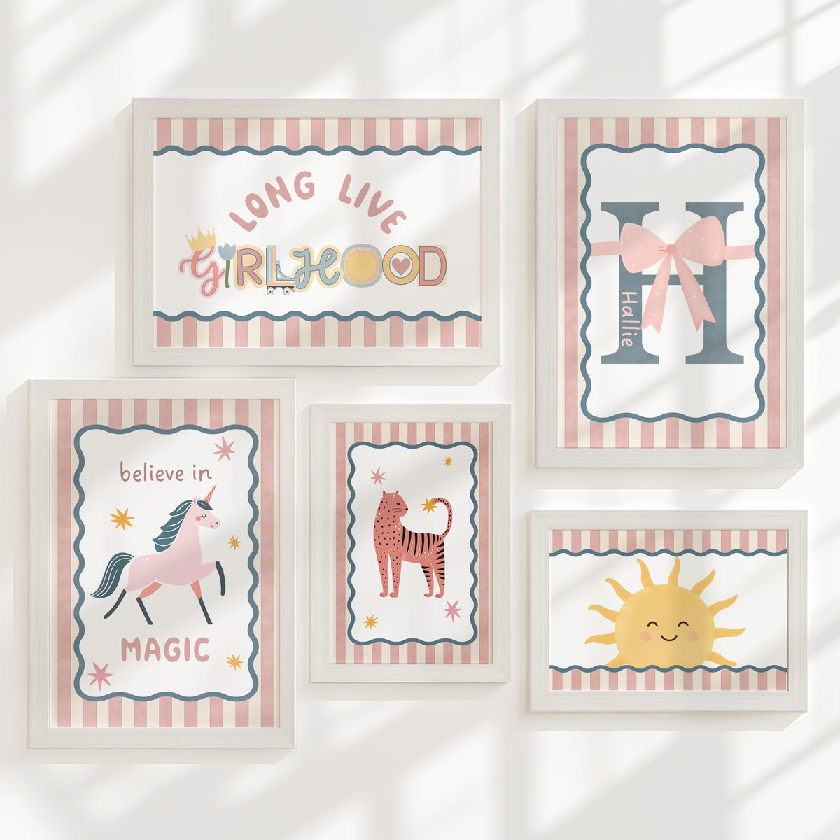Long Live Girlhood Nursery Gallery Wall | Set of 5 Prints