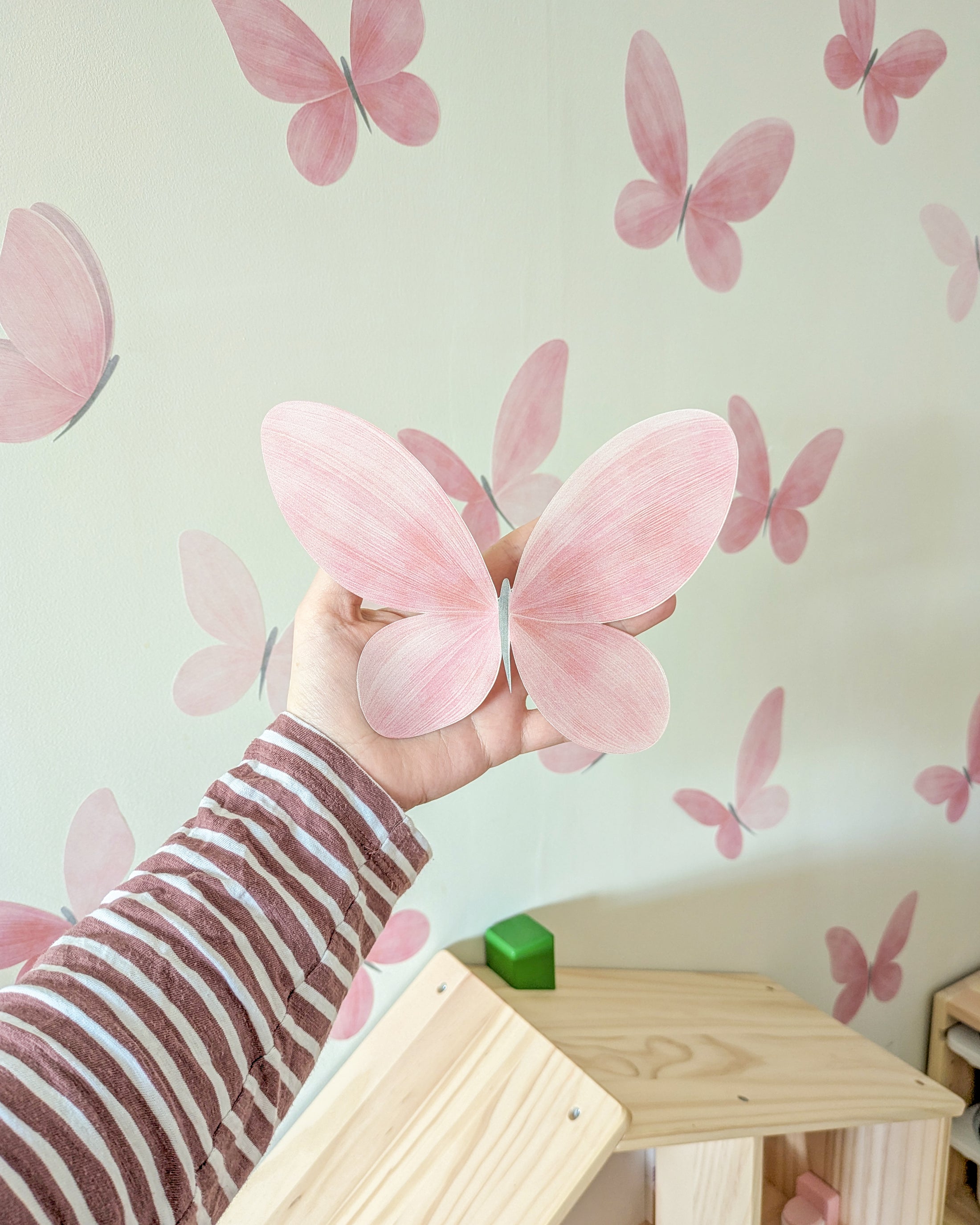 Pink Butterfly Wall Stickers | Fabric Wall Decals | Girls Bedroom & Nursery Decor