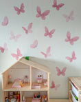Load image into Gallery viewer, Pink Butterfly Wall Stickers | Fabric Wall Decals | Girls Bedroom & Nursery Decor

