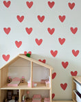 Load image into Gallery viewer, Premium Fabric Nursery Wall Stickers - Red Hearts
