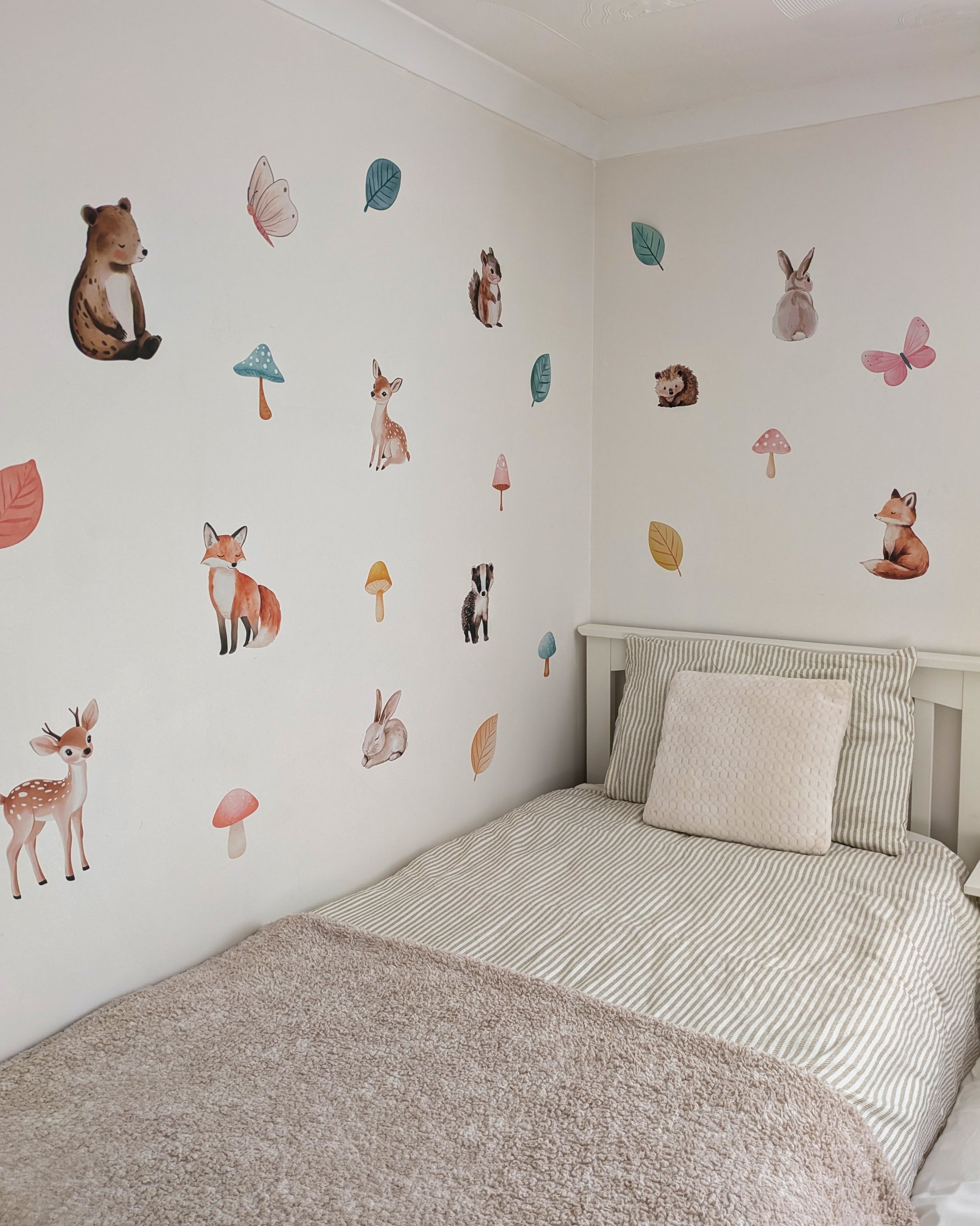 Woodland Animals Wall Stickers – Removable Fabric Decals | Nursery & Playroom Decor