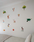 Load image into Gallery viewer, Farm Animal Wall Stickers – Removable Fabric Nursery Decals | Tractor & Wellington Boots
