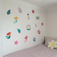 Load image into Gallery viewer, Mermaid Wall Stickers – Removable Fabric Underwater Decals | 15 Piece Set
