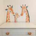 Load image into Gallery viewer, Giraffe Family Wall Stickers | Removable Fabric Nursery Decals – Set of 3
