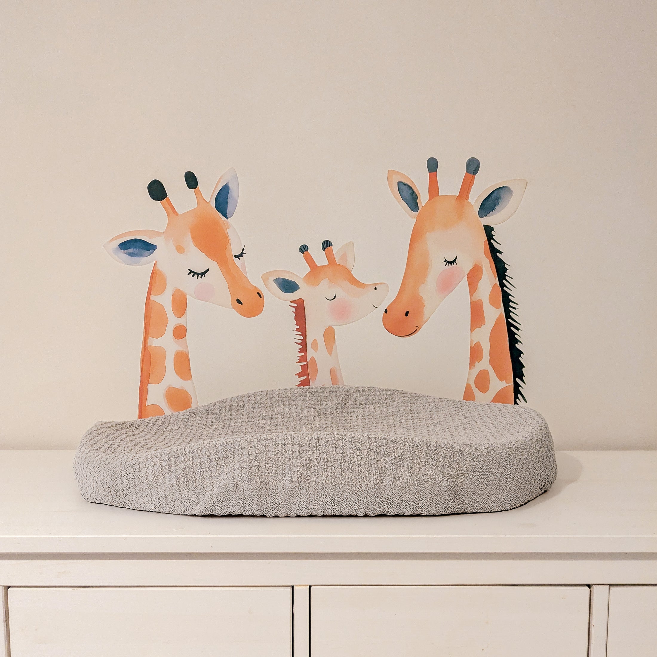 Giraffe Family Wall Stickers | Removable Fabric Nursery Decals – Set of 3