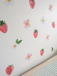 Load image into Gallery viewer, Premium Fabric Nursery Wall Stickers - Strawberries and Flowers

