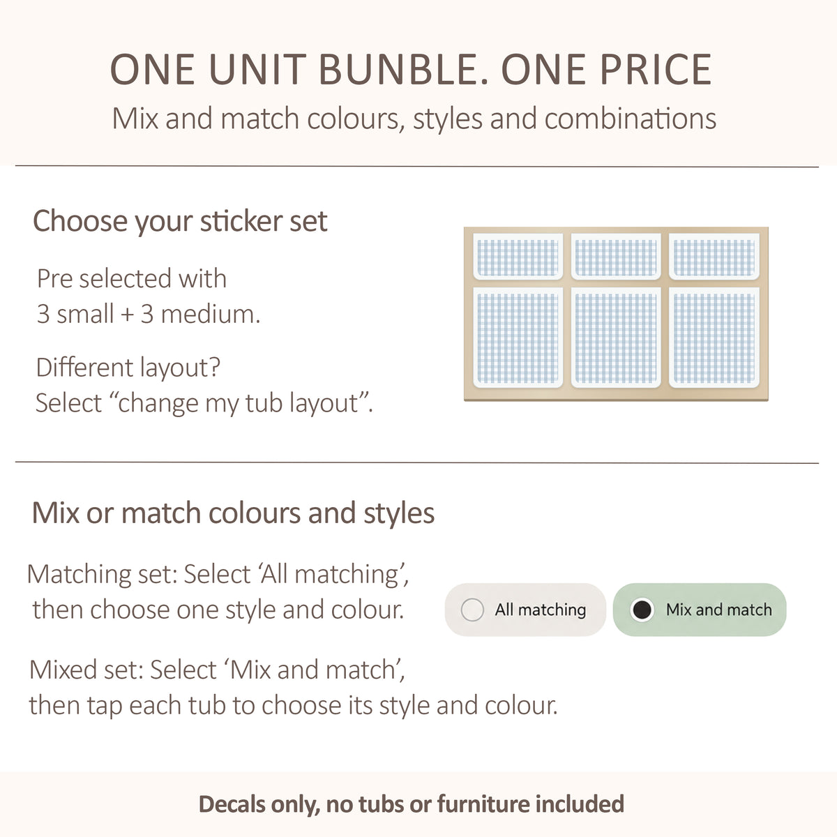 Full Set Stickers for IKEA Trofast Storage Tub - Mix and Match