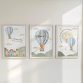 Load image into Gallery viewer, Balloon Adventure Print Set – Personalised Nursery Wall Art - RoseRowanDesign - 
