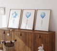Load image into Gallery viewer, Blue Balloon Nursery Wall Art | Set of 3 | Boys Bedroom & Playroom Decor - RoseRowanDesign - 

