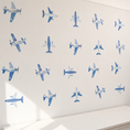 Load image into Gallery viewer, Watercolour Aeroplane Wall Stickers | 20 Blue Plane Nursery Wall Decals
