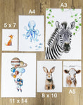 Load image into Gallery viewer, Boho Nursery Prints | Set of 3 Celestial Prints | Sun, Moon & Stars Art for Baby Girl's Room - RoseRowanDesign - Wall Art
