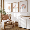 Load image into Gallery viewer, Boho Nursery Prints | Set of 3 Rainbow & Wildflower Art for Baby Girls' Bedroom - RoseRowanDesign - Wall Art
