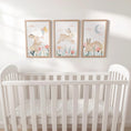 Load image into Gallery viewer, Bunny Nursery Wall Art Set - Woodland Rabbit Prints for Baby Girl Room Decor in Pastel Colors - RoseRowanDesign - 
