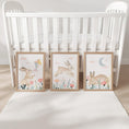 Load image into Gallery viewer, Bunny Nursery Wall Art Set - Woodland Rabbit Prints for Baby Girl Room Decor in Pastel Colors - RoseRowanDesign - 
