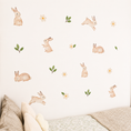 Load image into Gallery viewer, Premium Fabric Nursery Wall Stickers - Bunnies and Daisies
