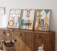 Load image into Gallery viewer, Carnival Safari Animals Nursery Wall Art | Set of 3 Prints | Personalised Name - RoseRowanDesign - Wall Art
