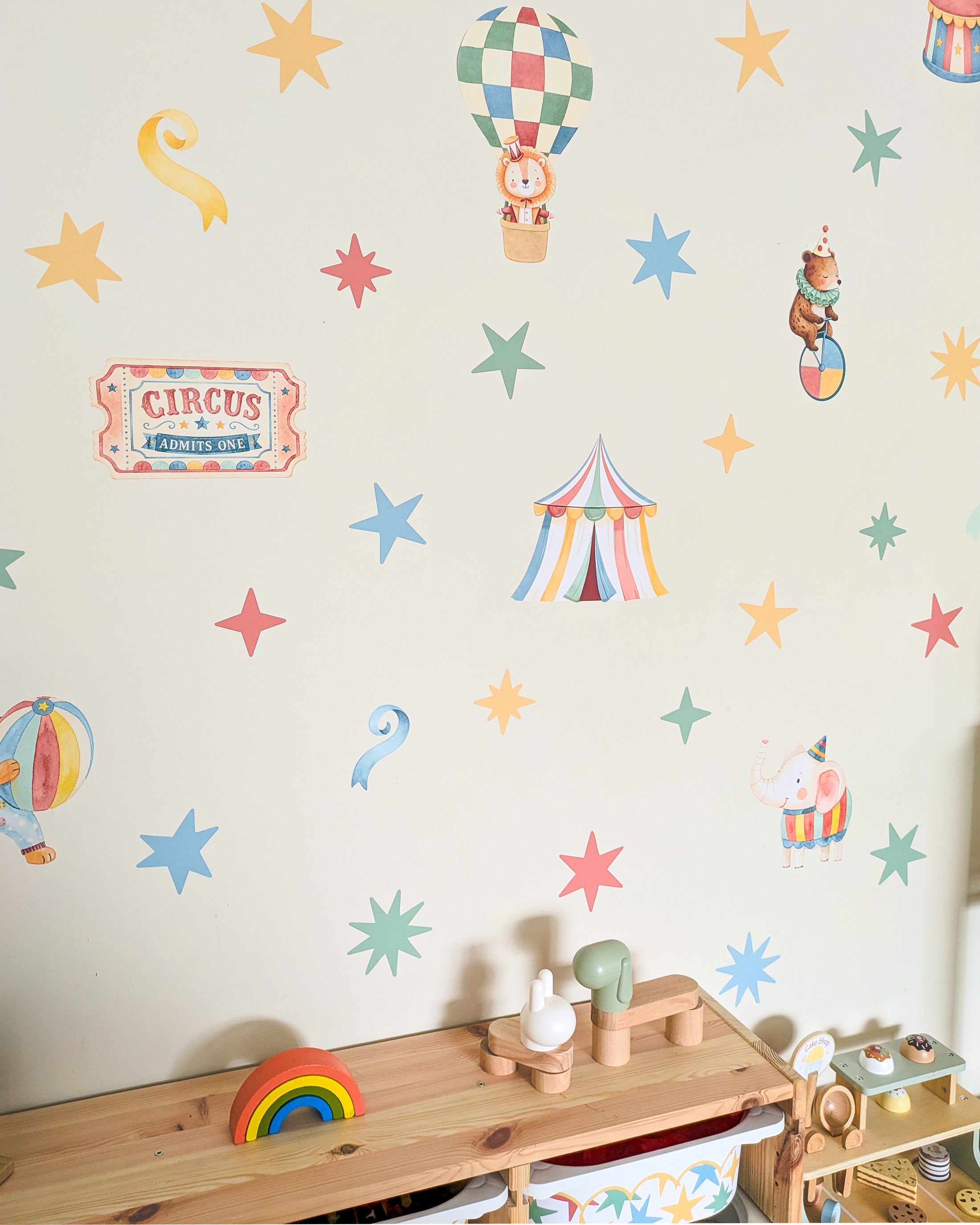 Circus Wall Stickers | Colourful Nursery Wall Decals Baby & Kids Room