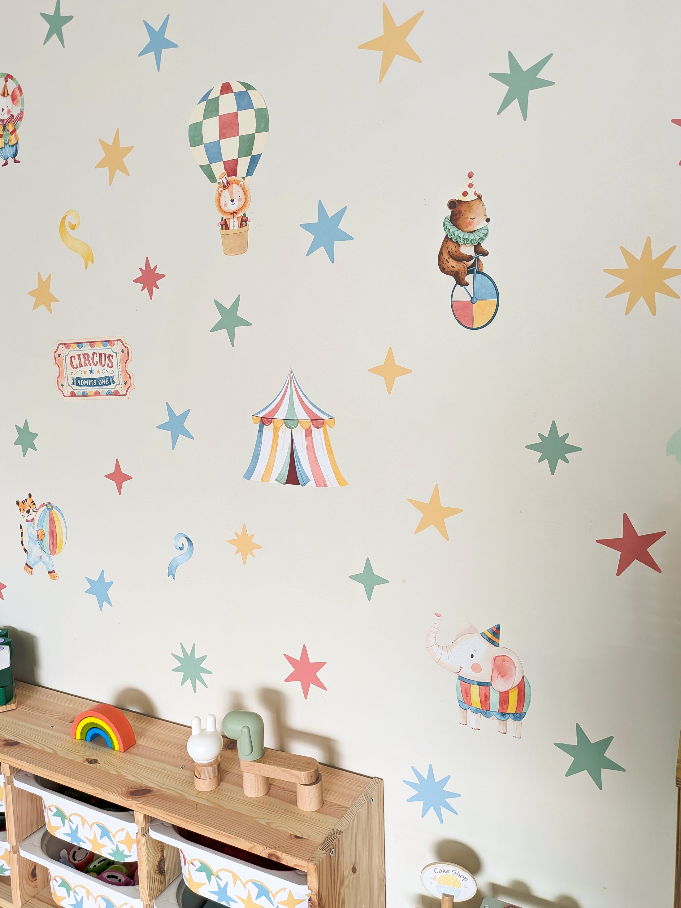 Circus Wall Stickers | Colourful Nursery Wall Decals Baby & Kids Room