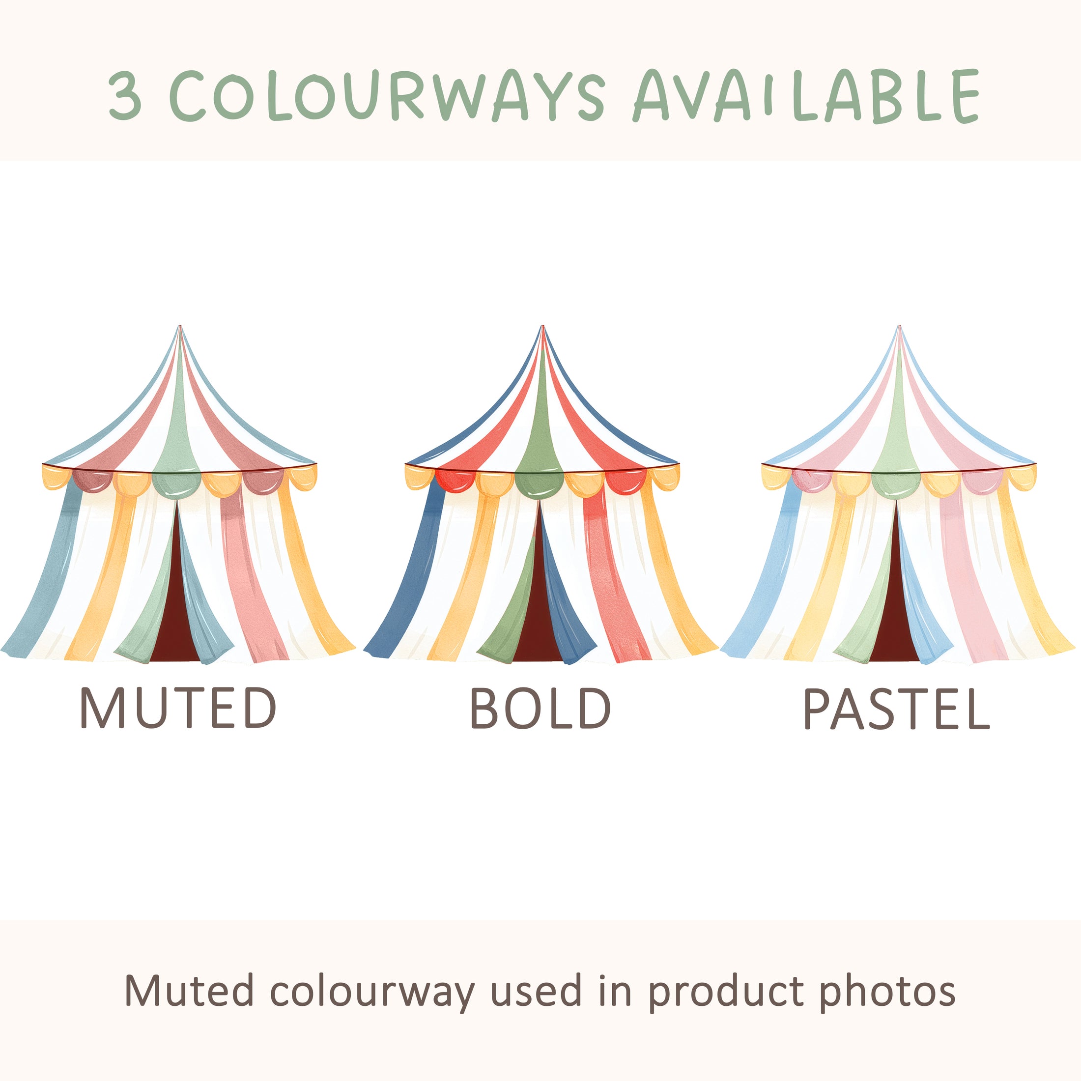 Circus Wall Stickers | Colourful Nursery Wall Decals Baby & Kids Room