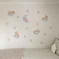 Load image into Gallery viewer, Sleeping Bear & Stars Wall Stickers | Removable Fabric Nursery Decals
