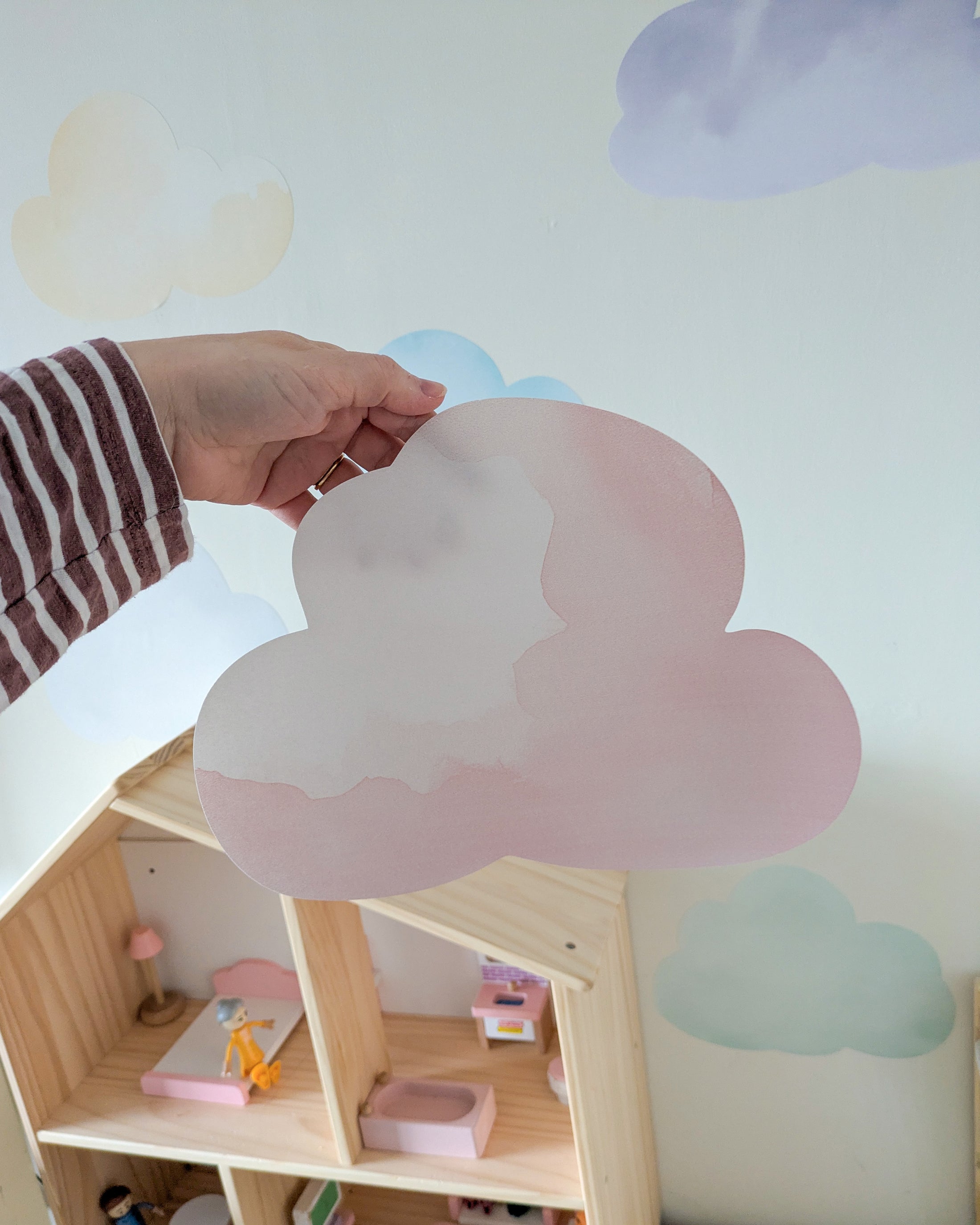 Pastel Cloud Wall Decals – Removable Nursery Stickers for Baby & Kids Room