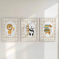Load image into Gallery viewer, Cool Kids Club Nursery Prints – Lion, Panda & Tiger Set - RoseRowanDesign - 
