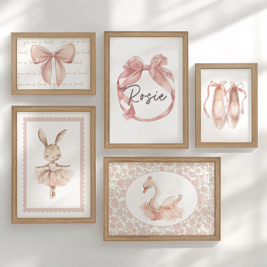 Ballet Nursery Gallery Wall Art – Ballerina Dance Bedroom Decor