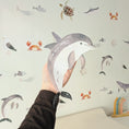 Load image into Gallery viewer, Close-up of a dolphin fabric wall sticker
