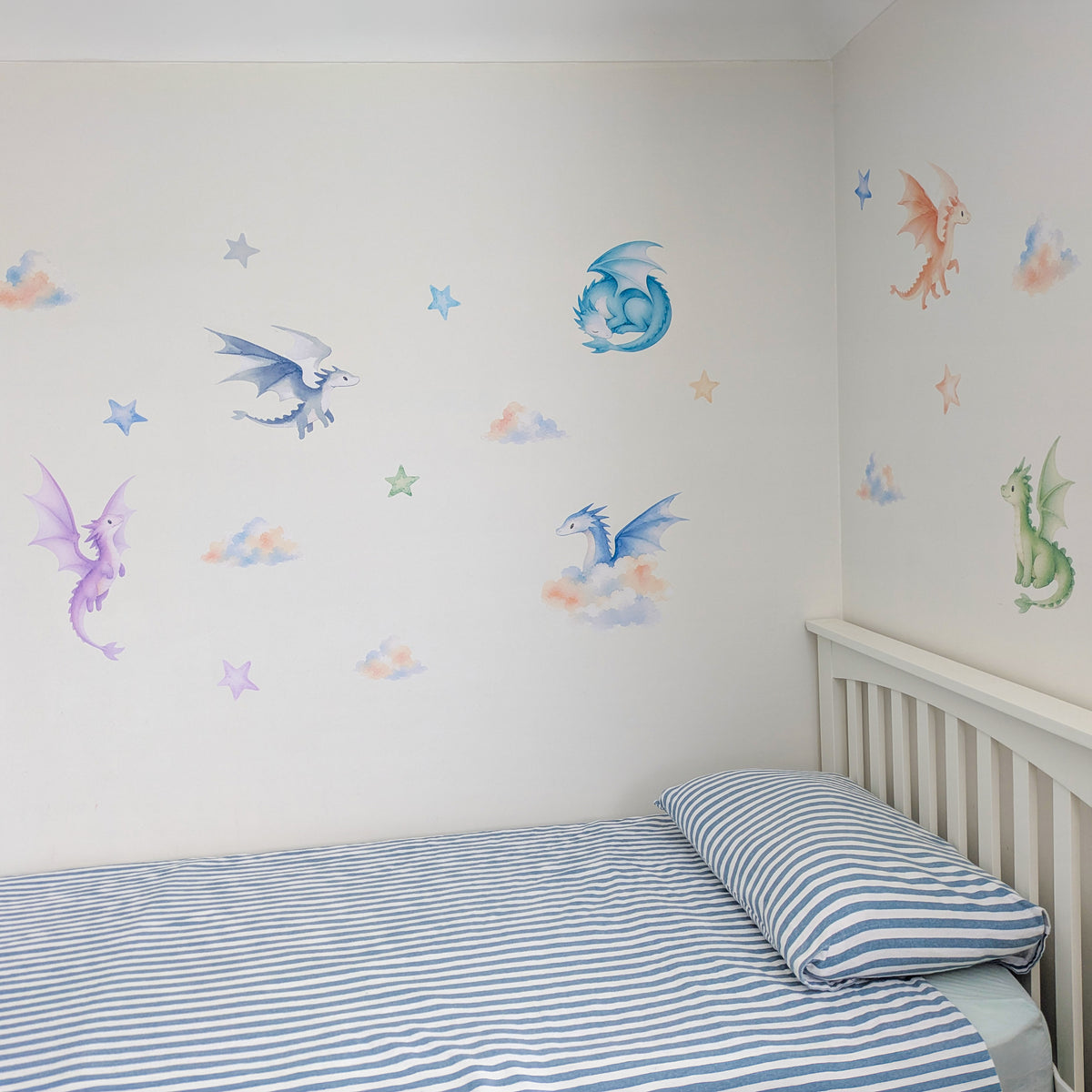 Dragon Wall Stickers | Colourful Dragons, Clouds & Stars