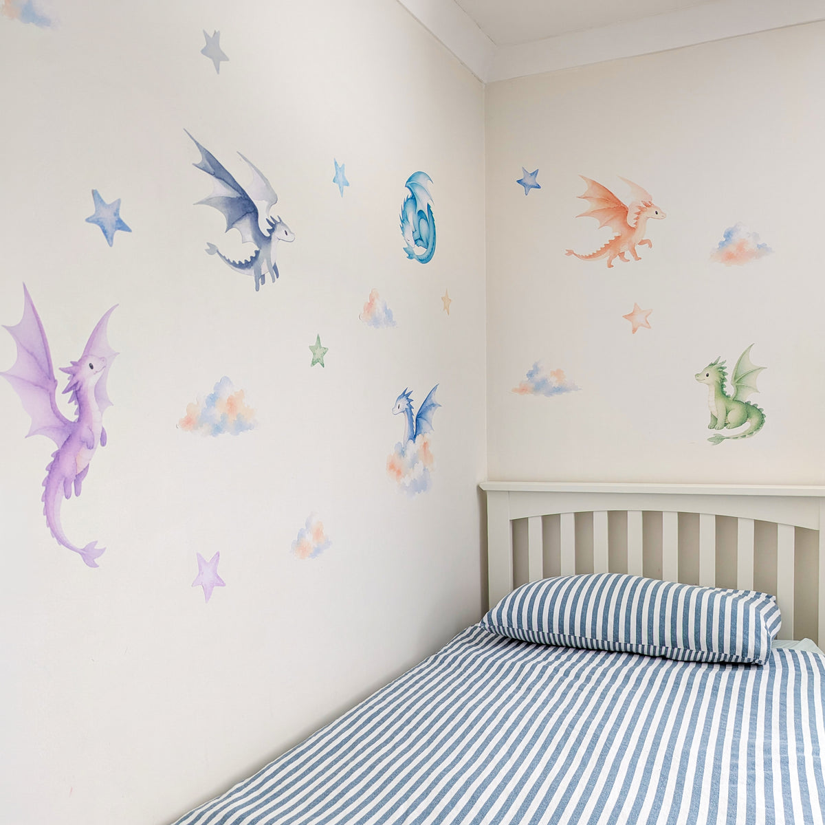 Dragon Wall Stickers | Colourful Dragons, Clouds & Stars
