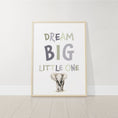 Load image into Gallery viewer, Dream Big Safari Animals, Rainbow and Hot Air Balloon | Green | Set of 3 Nursery Prints - RoseRowanDesign - 
