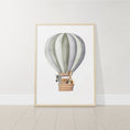 Load image into Gallery viewer, Dream Big Safari Animals, Rainbow and Hot Air Balloon | Green | Set of 3 Nursery Prints - RoseRowanDesign - 
