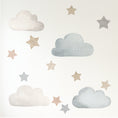 Load image into Gallery viewer, Premium Fabric Nursery Wall Stickers - Extra Stars and Clouds
