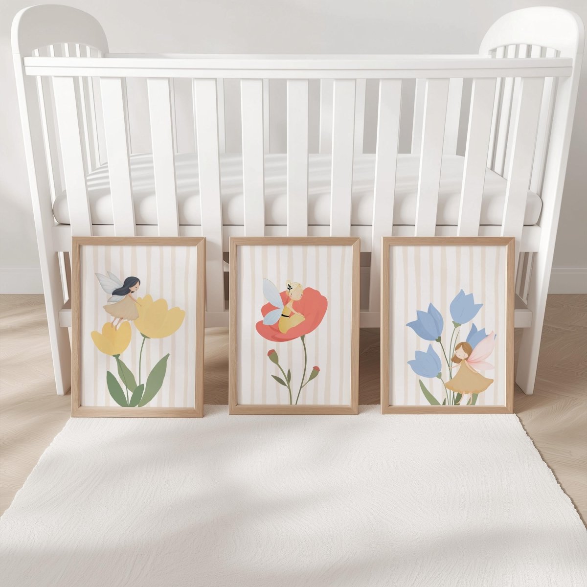 Fairy Floral Nursery Art Set - Whimsical Wall Prints for Girls Bedroom Playroom Decor - RoseRowanDesign - 