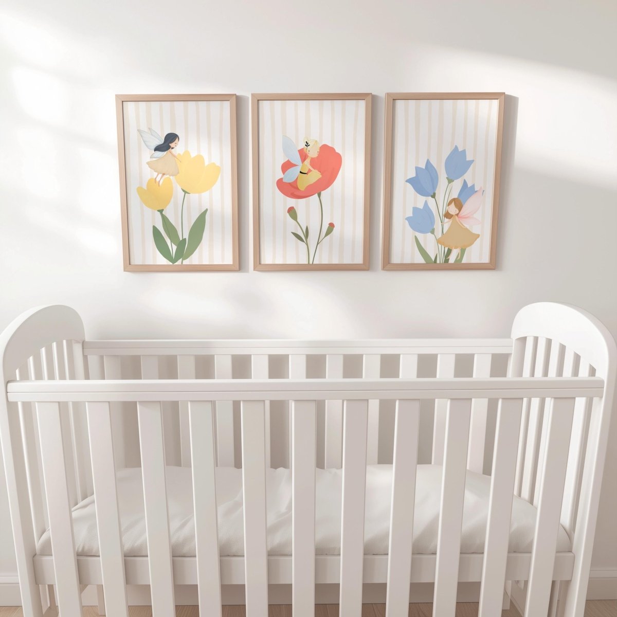 Fairy Floral Nursery Art Set - Whimsical Wall Prints for Girls Bedroom Playroom Decor - RoseRowanDesign - 
