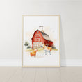 Load image into Gallery viewer, Farm Nursery Prints | Set of 3 | Tractor & Red Barn Wall Art for Baby Boys' Room - RoseRowanDesign - 
