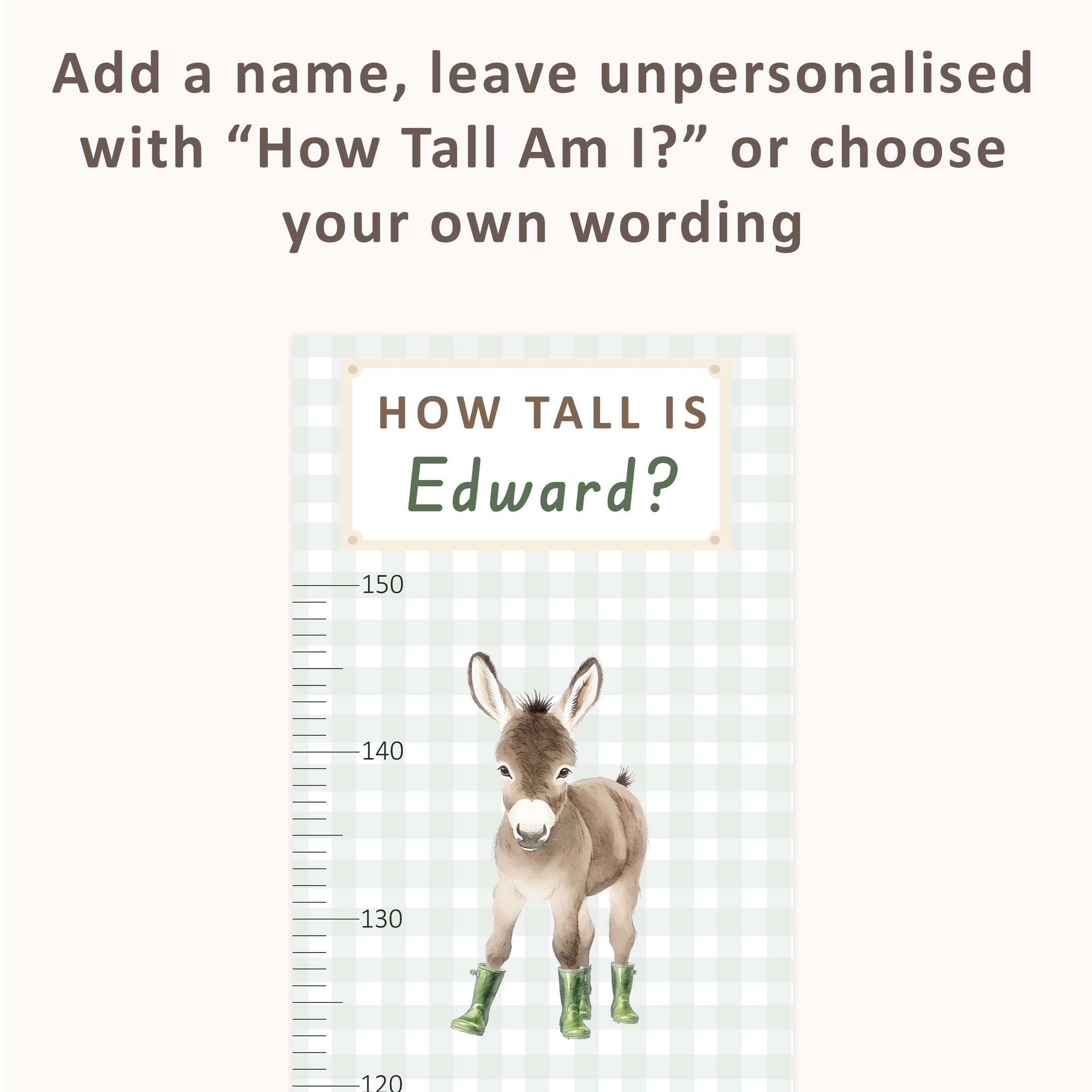 Personalised Children’s Height Chart Wall Sticker - Farm